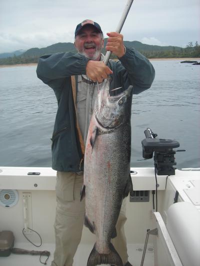 Beautiful Spring salmon with Serengeti Fishing Charters, Port Hardy!